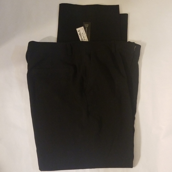 AUTH LARRY LEVINE PETITE BLACK STRETCH PANTS 10P - Picture 2 of 4